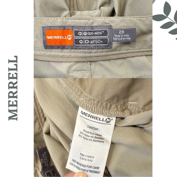 🛍️3/$40 Merrell Opti-Wick UPF 50+ Hiking Shorts | Quick Dry | Zip Pockets | 28 - Picture 6 of 6